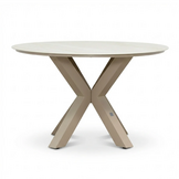 Calma latte/Tulum Sandstone dining tuinset | 4 personen | sintered stone + touw | 120cm rond