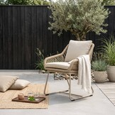 Portofino dining tuinstoel | touw + aluminium | Sandstone