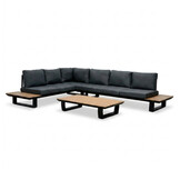 Atlanta hoek loungeset 6 personen | aluminium + polywood | antraciet | 3-delig - 305x228cm