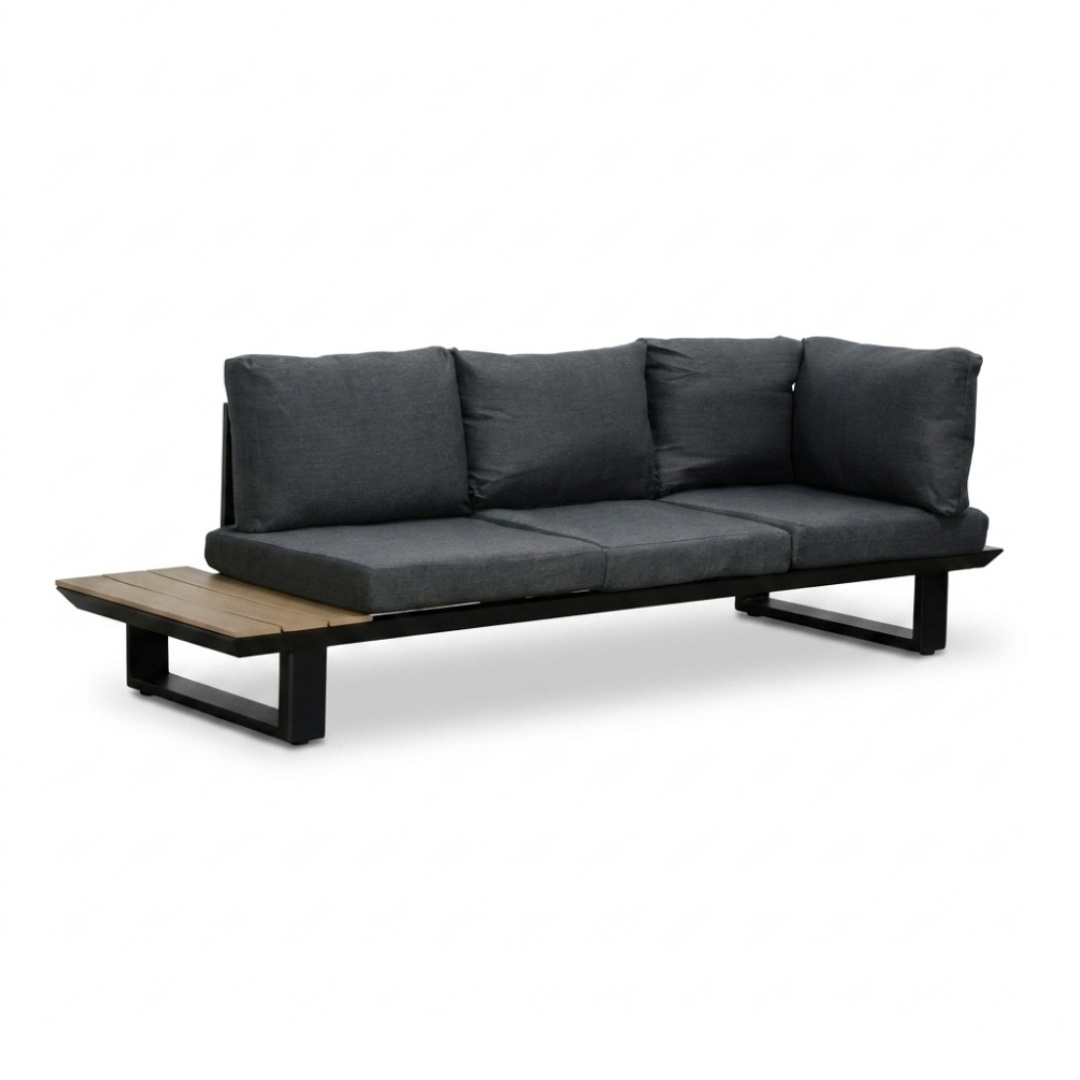 Atlanta hoek loungeset 6 personen | aluminium + polywood | antraciet | 3-delig - 305x228cm