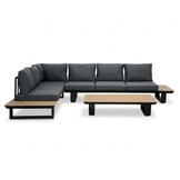 Atlanta hoek loungeset 6 personen | aluminium + polywood | antraciet | 3-delig - 305x228cm