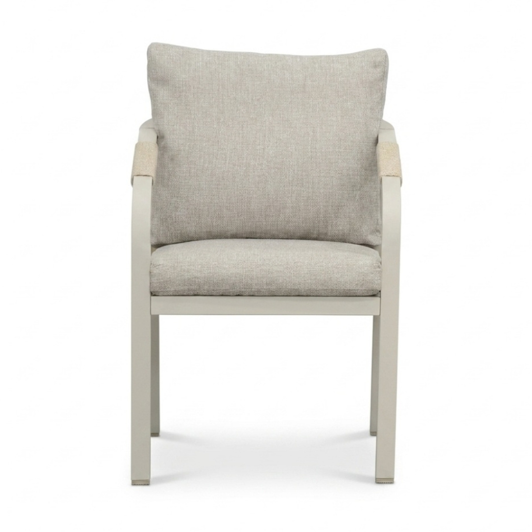 Calgary tuinstoel beige | touw + aluminium | beige