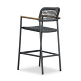 Denver dining barstoel | touw + aluminium | antraciet