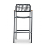 Denver dining barstoel | touw + aluminium | antraciet