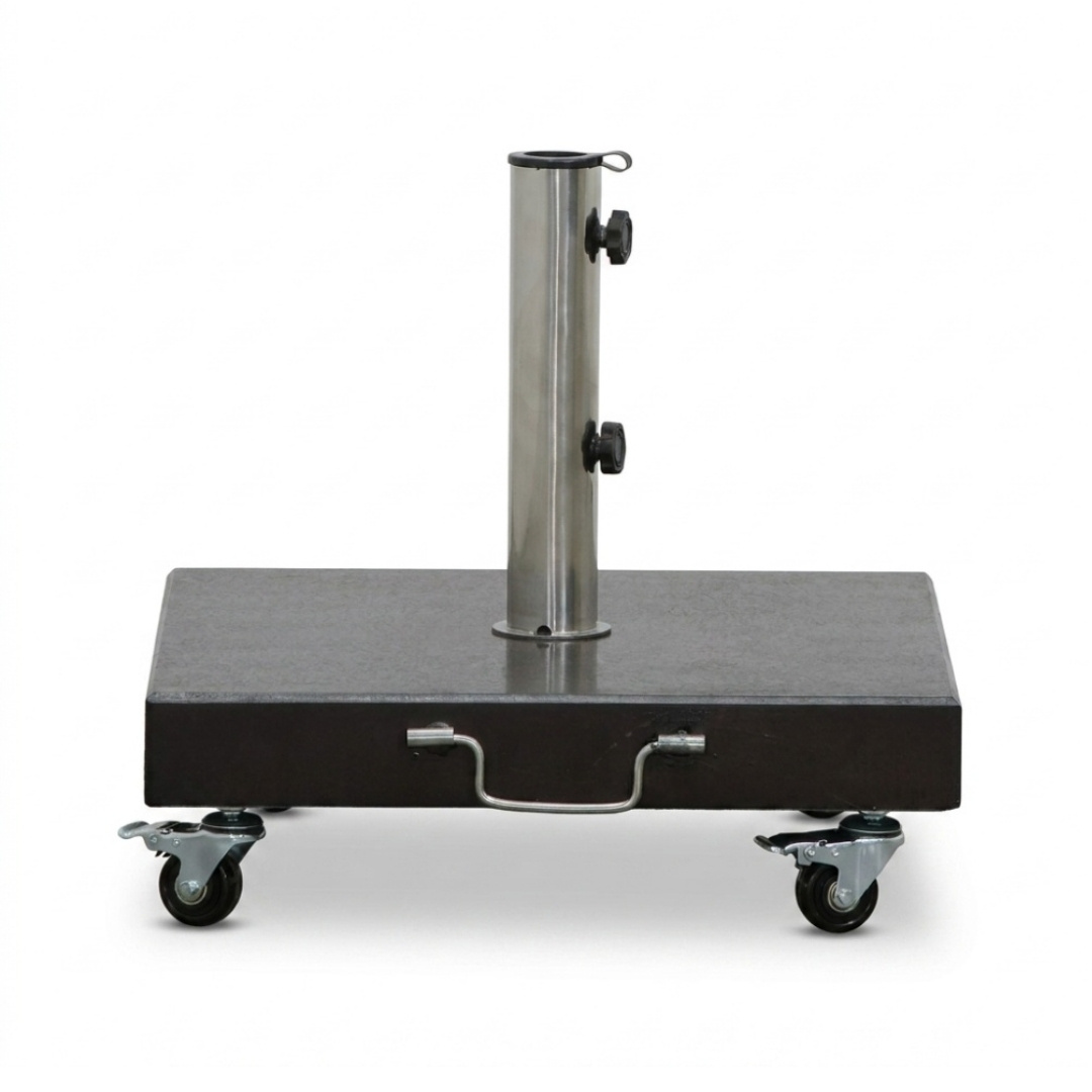 Granito parasolvoet 50kg met zwenkwielen | graniet | antraciet