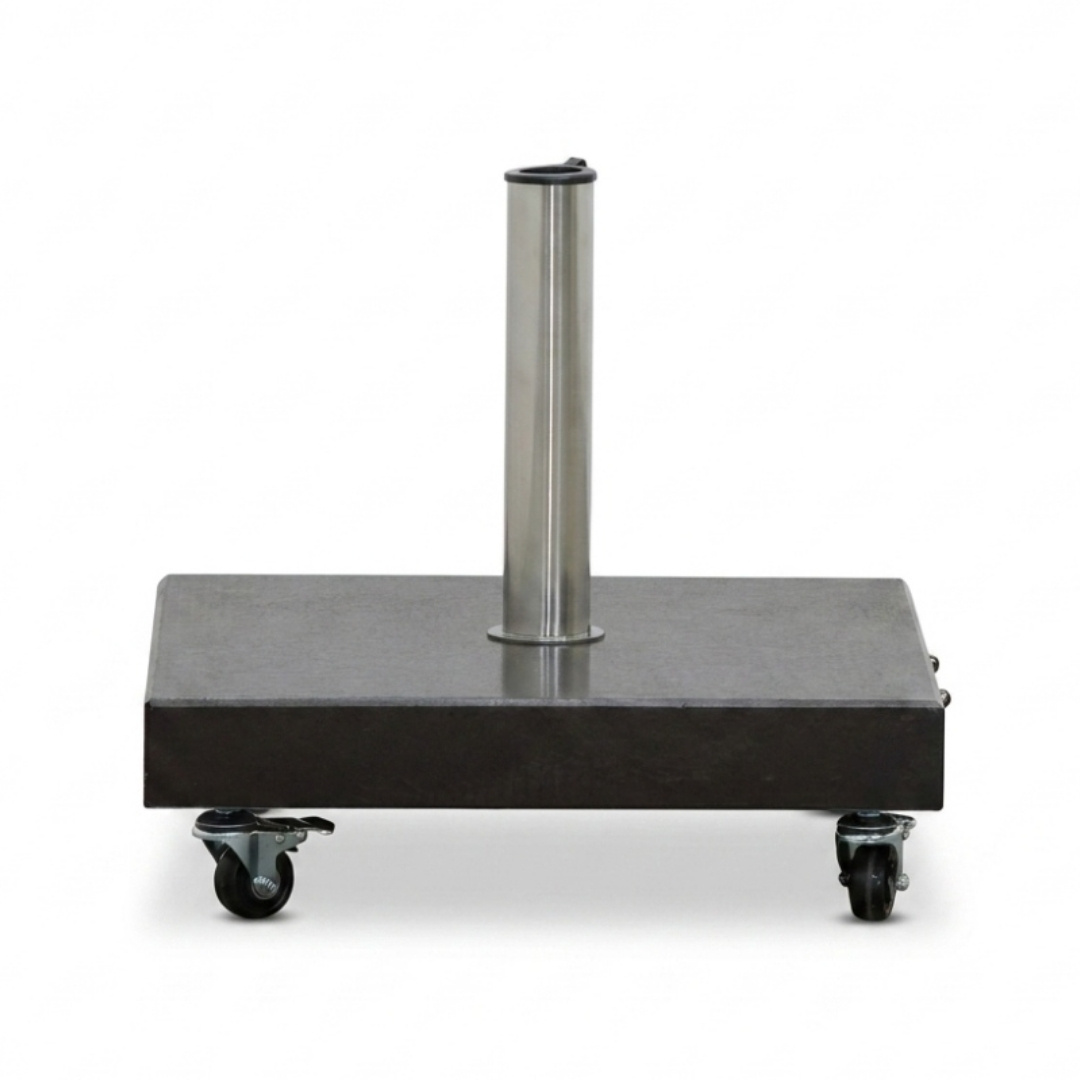 Granito parasolvoet 50kg met zwenkwielen | graniet | antraciet
