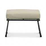 Flora loungestoel tuin met voetenbank | wicker + aluminium | Sahara Dust