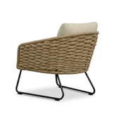 Flora loungestoel tuin met voetenbank | wicker + aluminium | Sahara Dust