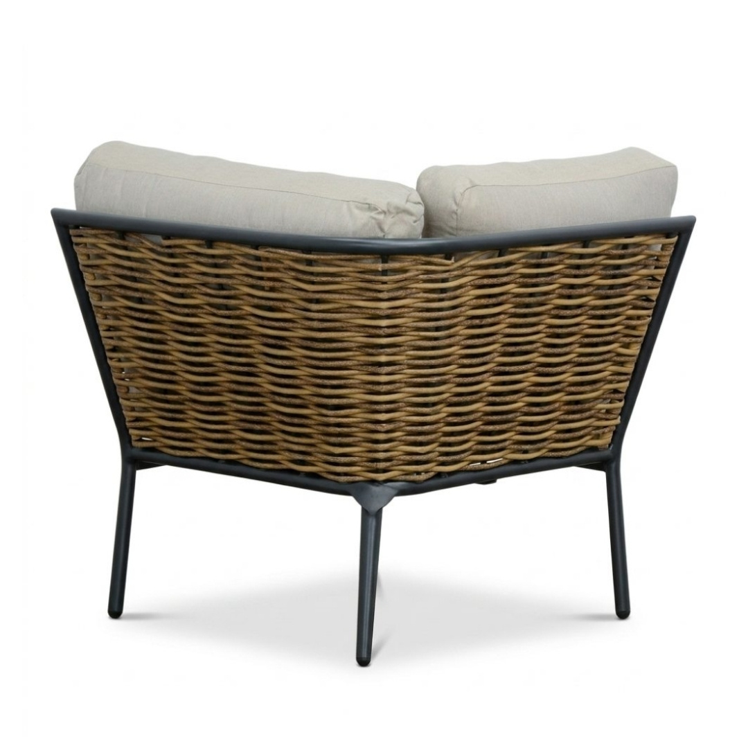 Lucca dining loungeset 5 personen | wicker + aluminium | zand | 4-delig - 219x219cm