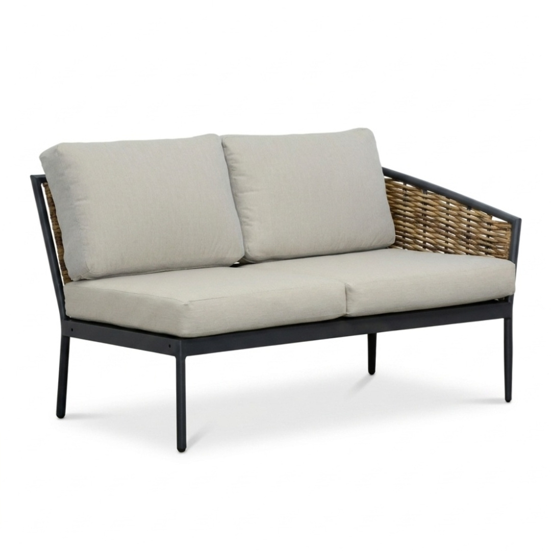 Lucca dining loungeset 5 personen | wicker + aluminium | zand | 4-delig - 219x219cm