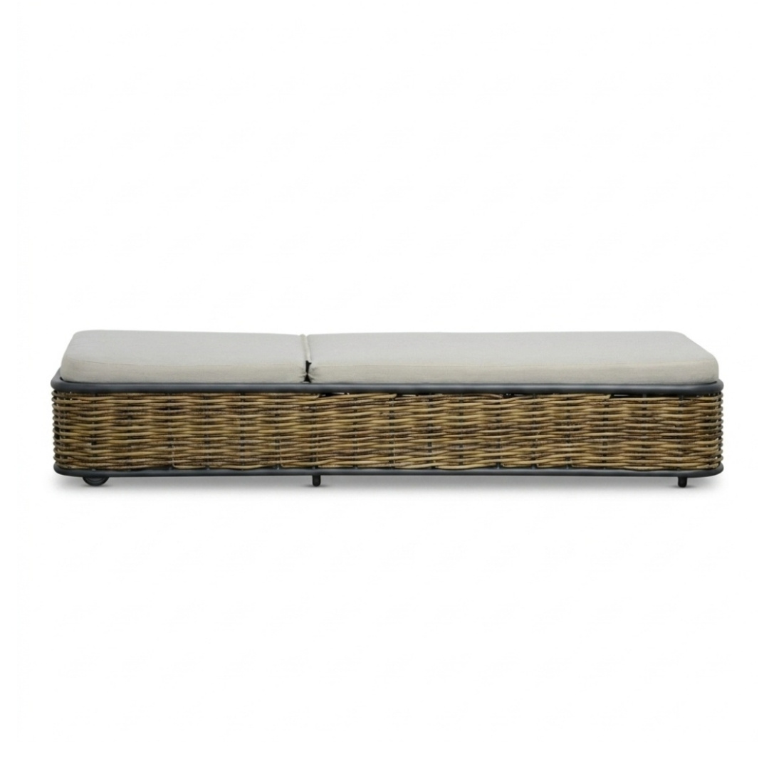 Lucca ligbed | wicker + aluminium | zand | 204cm