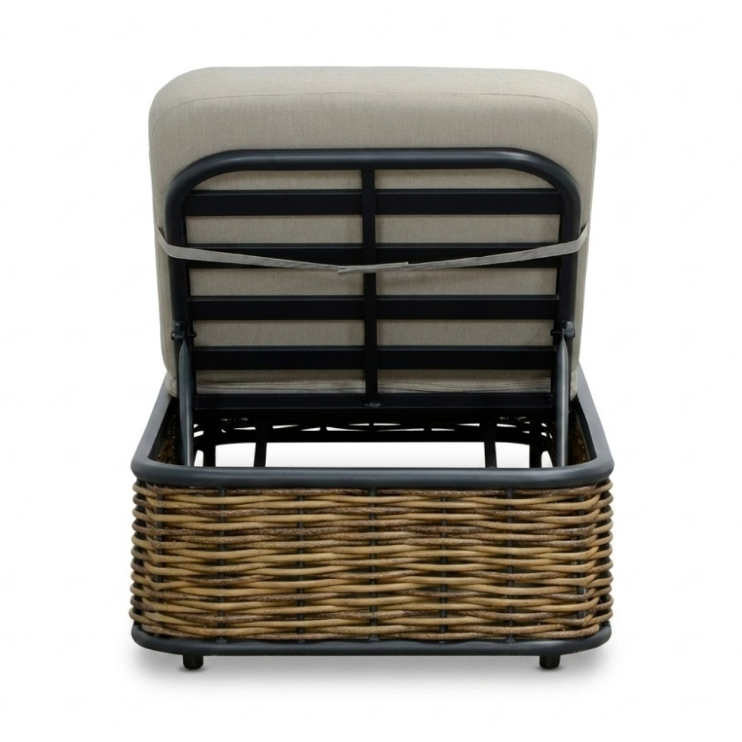 Lucca ligbed | wicker + aluminium | zand | 204cm