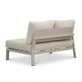 Marbella hoek loungeset beige 5 personen | aluminium + teak | beige | 4-delig - 222x222cm