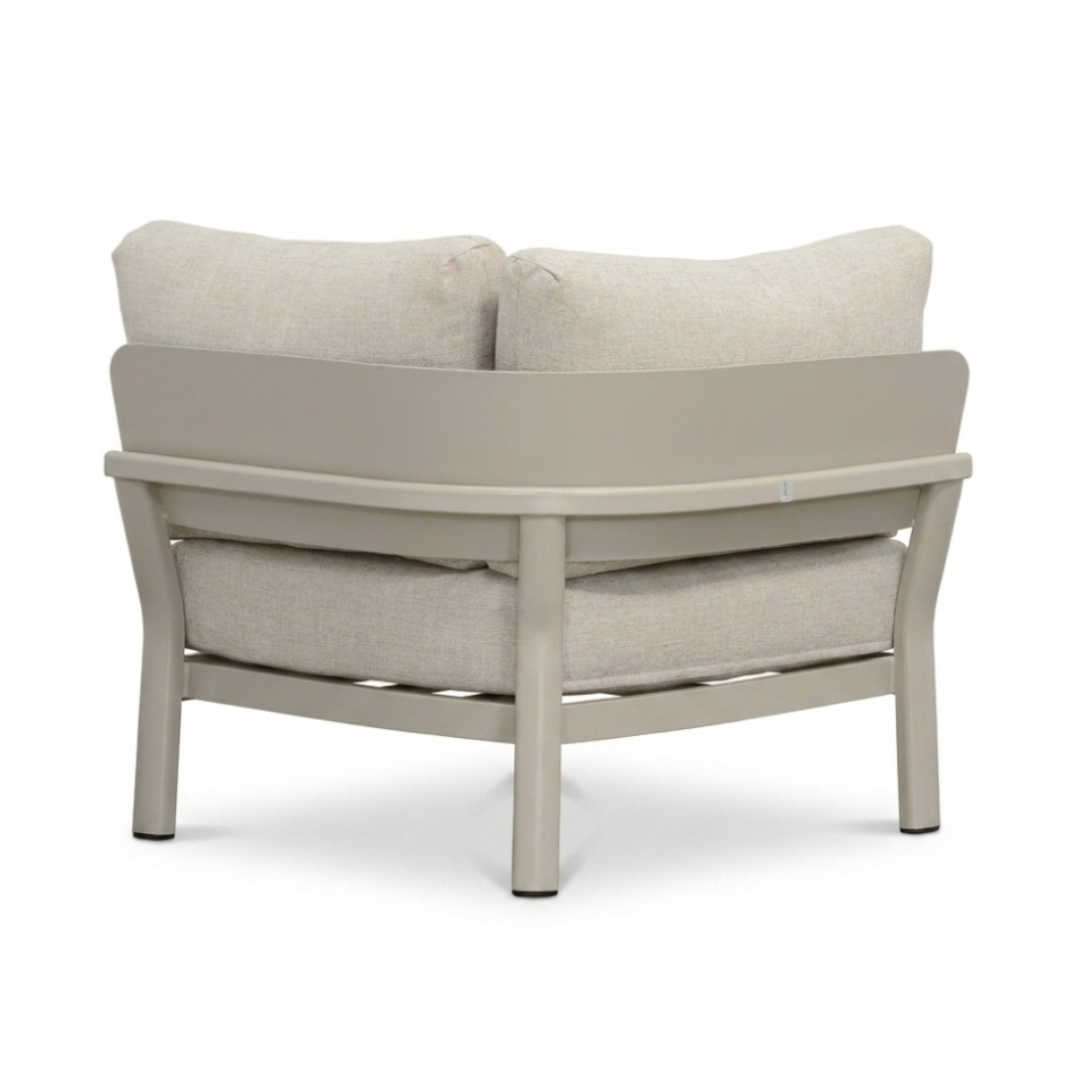 Marbella hoek loungeset beige 5 personen | aluminium + teak | beige | 4-delig - 222x222cm