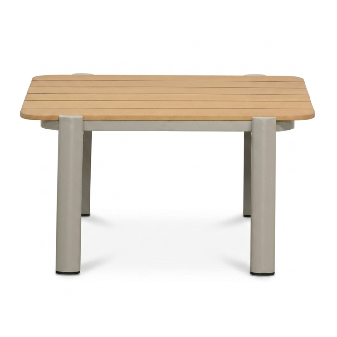 Marbella hoek loungeset beige 5 personen | aluminium + teak | beige | 4-delig - 222x222cm