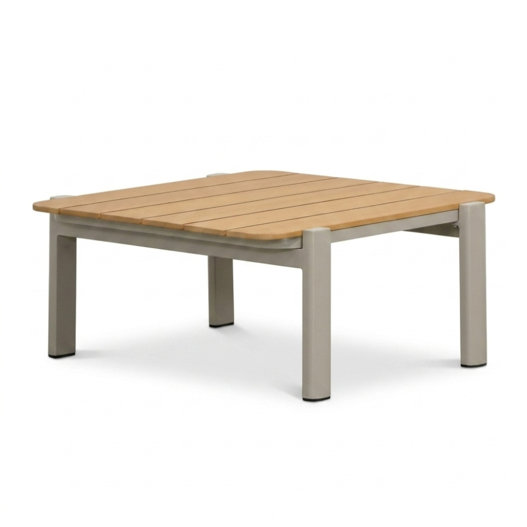 Marbella hoek loungeset beige 5 personen | aluminium + teak | beige | 4-delig - 222x222cm