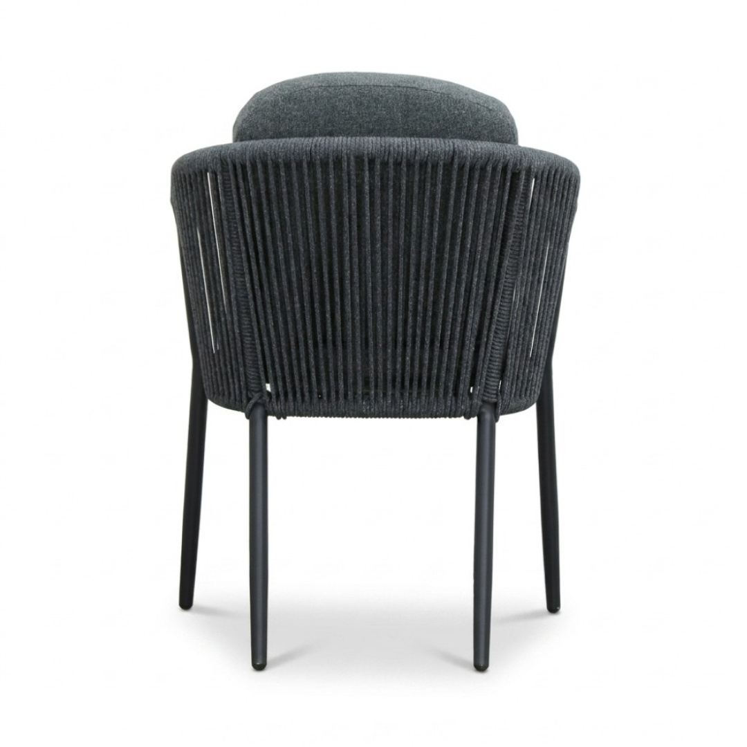 Parma dining tuinstoel | touw + aluminium | antraciet