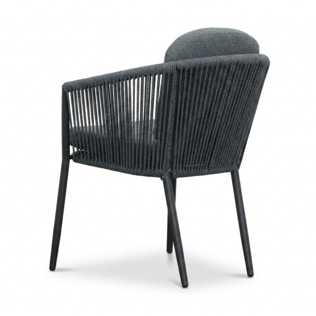 Parma dining tuinstoel | touw + aluminium | antraciet