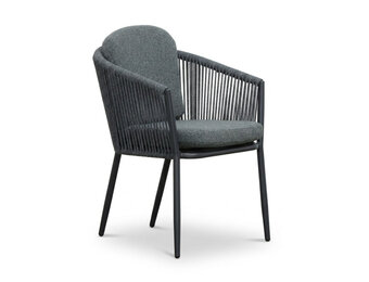 Parma dining tuinstoel | touw + aluminium | antraciet