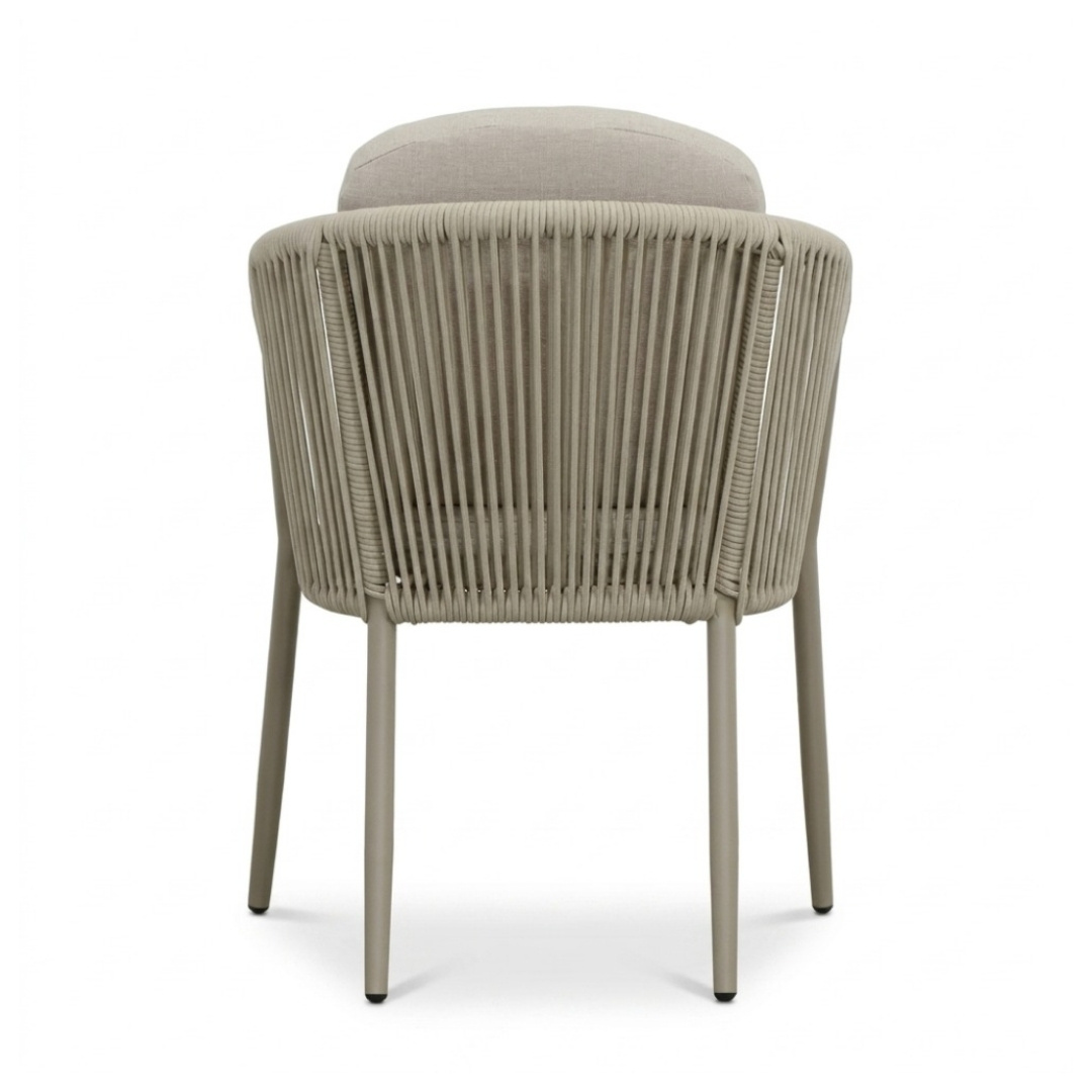 Parma dining tuinstoel | touw + aluminium | beige