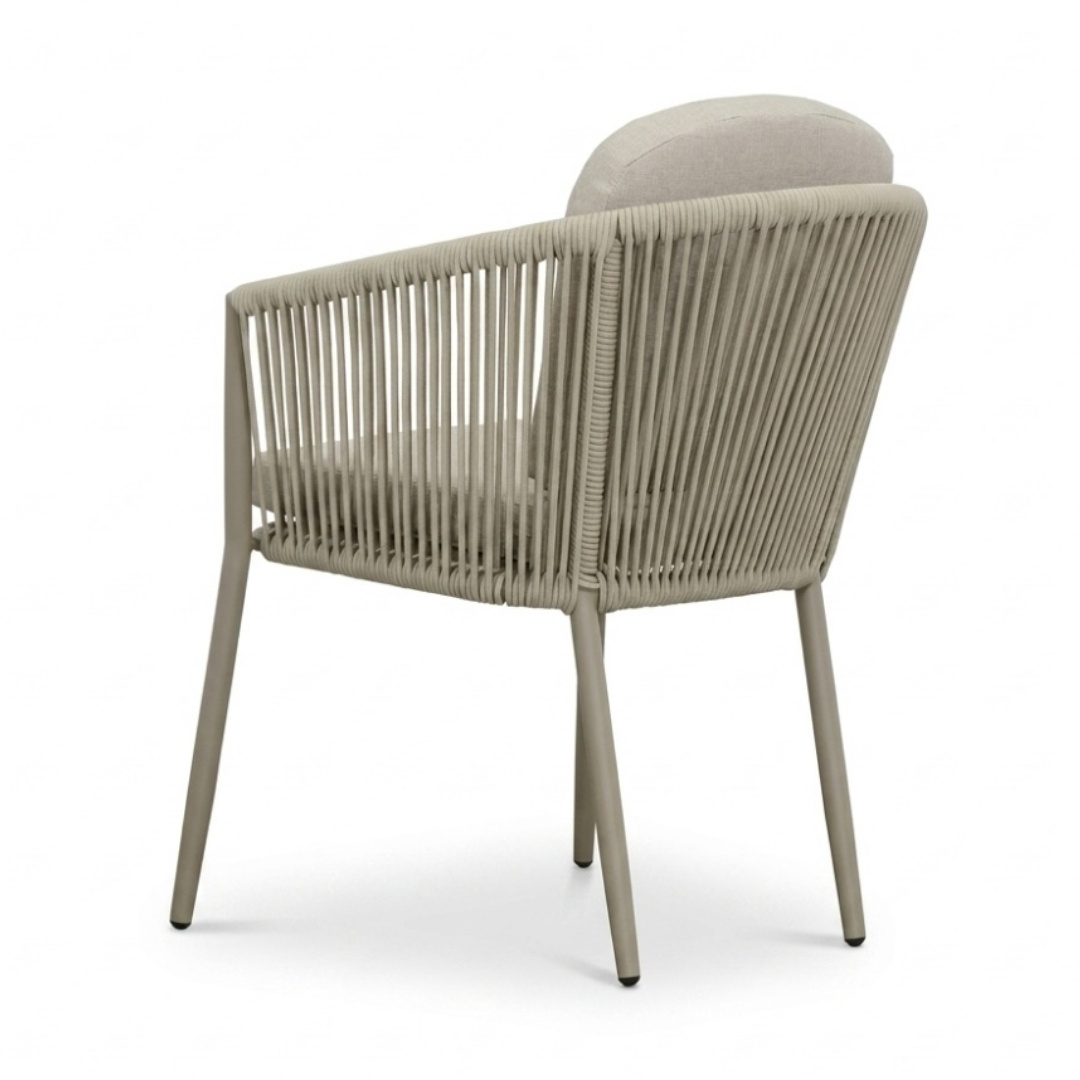 Parma dining tuinstoel | touw + aluminium | beige
