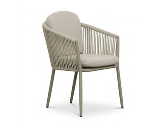 Parma dining tuinstoel | touw + aluminium | beige
