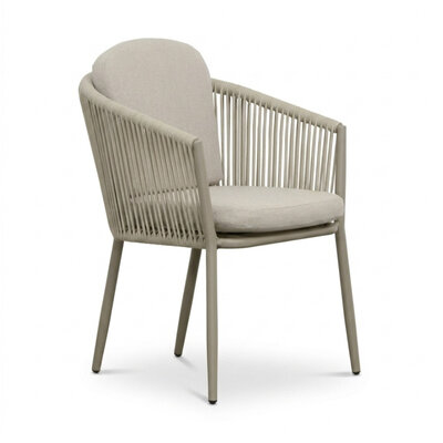 Parma dining tuinstoel | touw + aluminium | beige