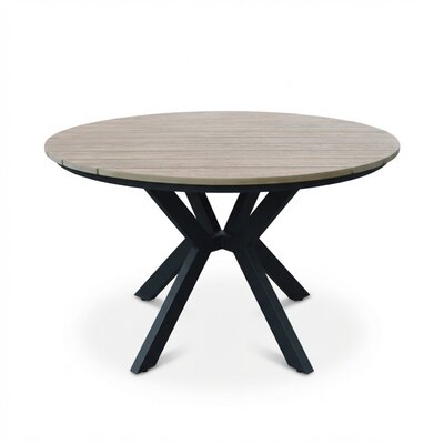 Cervo dining tuintafel 5 personen | polywood + aluminium | bruin | 144cm rond