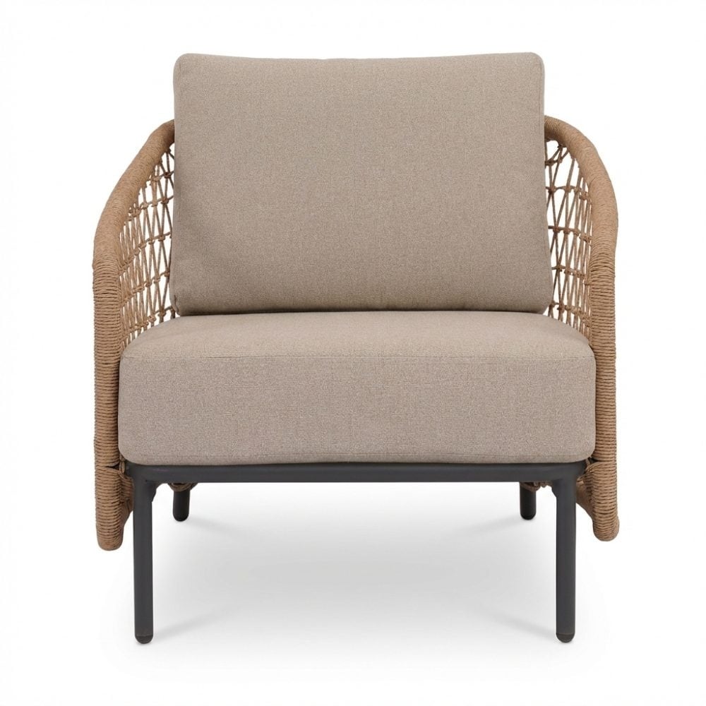Vienna/Palau stoel-bank loungeset 5 personen | wicker + aluminium | zand | 5-delig