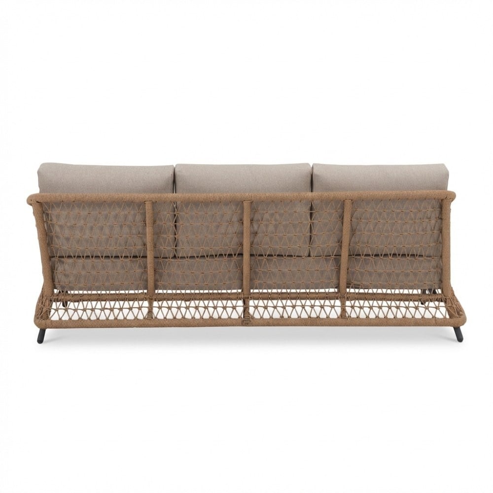 Vienna/Palau stoel-bank loungeset 5 personen | wicker + aluminium | zand | 5-delig