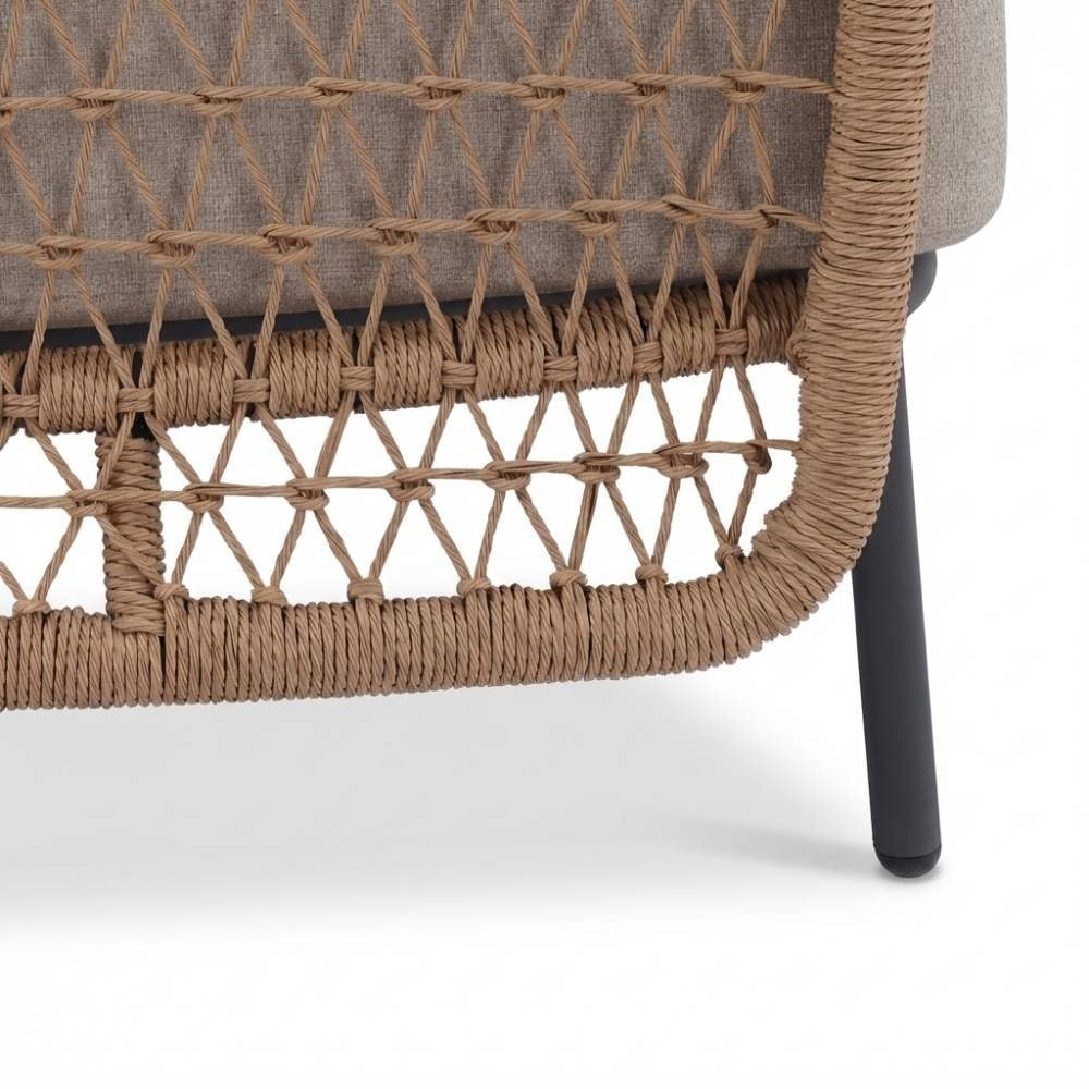 Vienna/Palau stoel-bank loungeset 5 personen | wicker + aluminium | zand | 5-delig