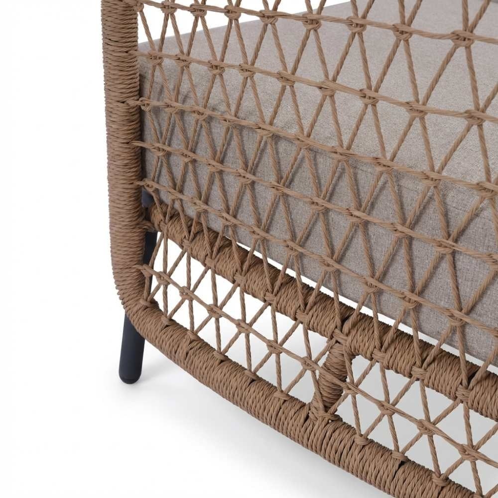 Vienna/Palau stoel-bank loungeset 5 personen | wicker + aluminium | zand | 5-delig