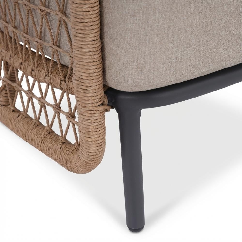 Vienna/Palau stoel-bank loungeset 5 personen | wicker + aluminium | zand | 5-delig