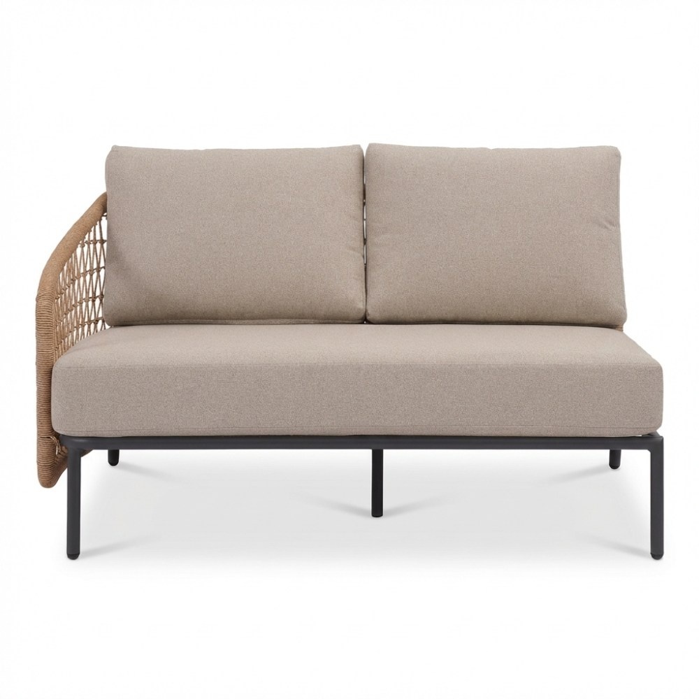 Vienna/Palau hoek loungeset 5 personen | wicker + aluminium | zand | 4-delig - 223x223cm