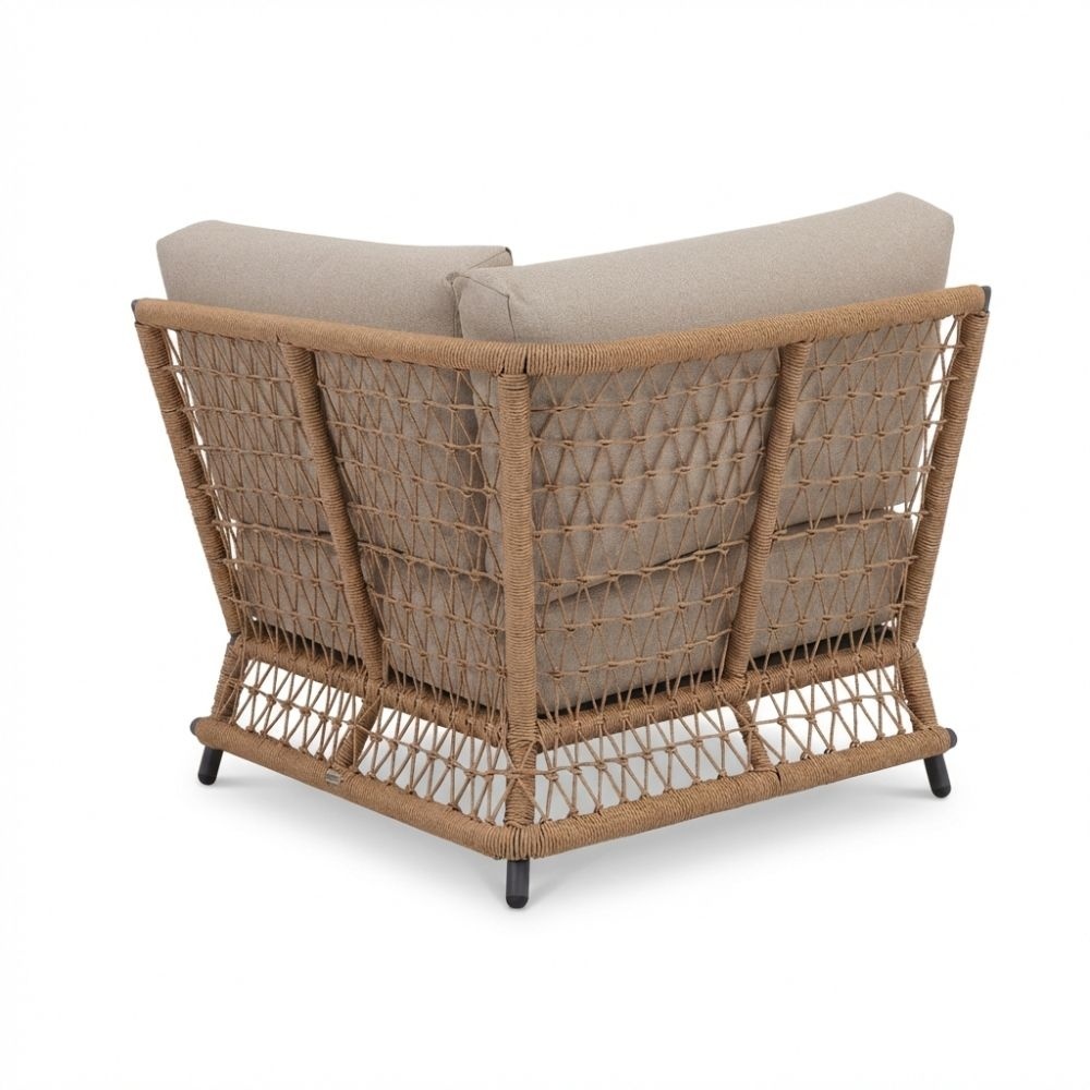 Vienna/Palau hoek loungeset 5 personen | wicker + aluminium | zand | 4-delig - 223x223cm
