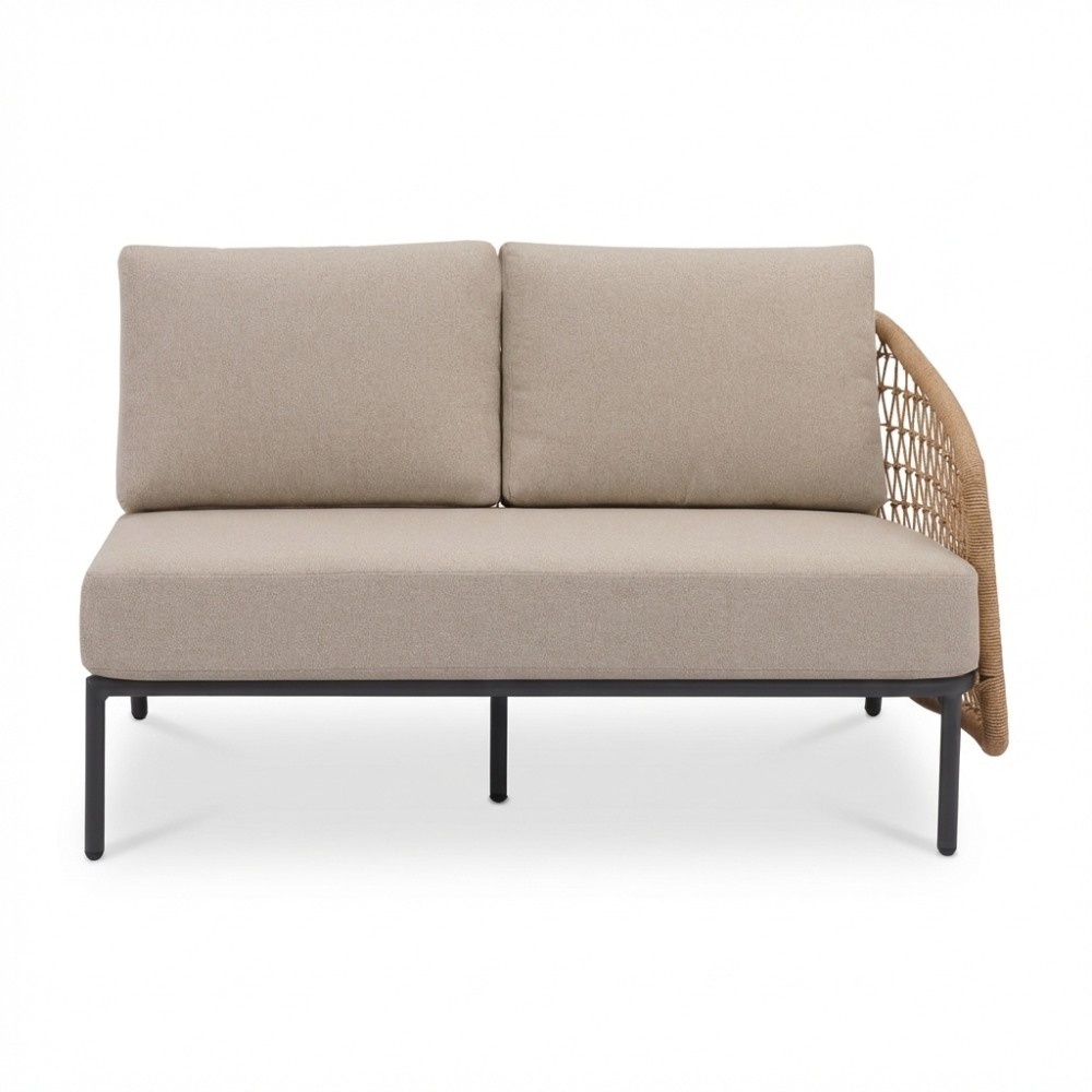 Vienna/Palau hoek loungeset 5 personen | wicker + aluminium | zand | 4-delig - 223x223cm