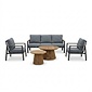 LUX outdoor living Tokyo/Palau stoel-bank loungeset 5 personen | aluminium + polywood | beige | 5-delig