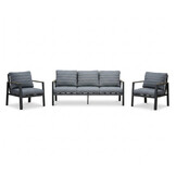 Tokyo/Palau stoel-bank loungeset 5 personen | aluminium + polywood | beige | 5-delig
