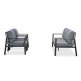 Tokyo/Palau stoel-bank loungeset 5 personen | aluminium + polywood | beige | 5-delig