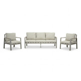 Tokyo/Palau stoel-bank loungeset 5 personen | aluminium + polywood | antraciet | 5-delig