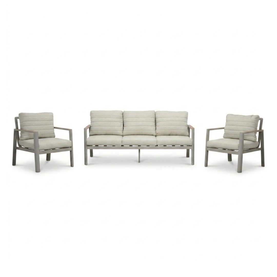 Tokyo/Palau stoel-bank loungeset 5 personen | aluminium + polywood | antraciet | 5-delig