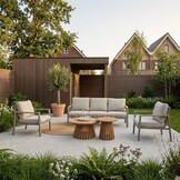 Tokyo/Palau stoel-bank loungeset 5 personen | aluminium + polywood | antraciet | 5-delig