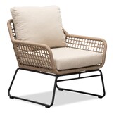 Valencia/Palermo stoel-bank loungeset 5 personen | touw + aluminium | Sahara Dust | 3-delig