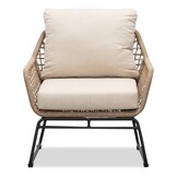 Valencia/Palermo stoel-bank loungeset 5 personen | touw + aluminium | Sahara Dust | 3-delig