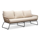 Valencia/Palermo stoel-bank loungeset 5 personen | touw + aluminium | Sahara Dust | 3-delig