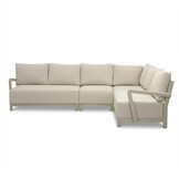 Amalfi/Palau hoek loungeset 6 personen | aluminium + polywood | beige | 6-delig - 289x222cm