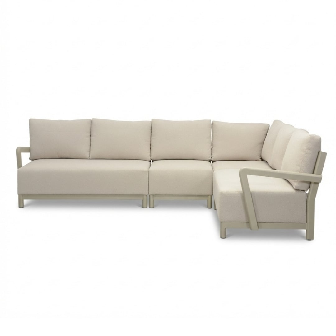 Amalfi/Palau hoek loungeset 6 personen | aluminium + polywood | beige | 6-delig - 289x222cm