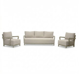 Amalfi/Palau stoel-bank loungeset 5 personen | aluminium + polywood | beige | 5-delig