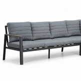 Tokyo/Palau hoek loungeset 6 personen | aluminium + polywood | antraciet | 5-delig - 264x204cm