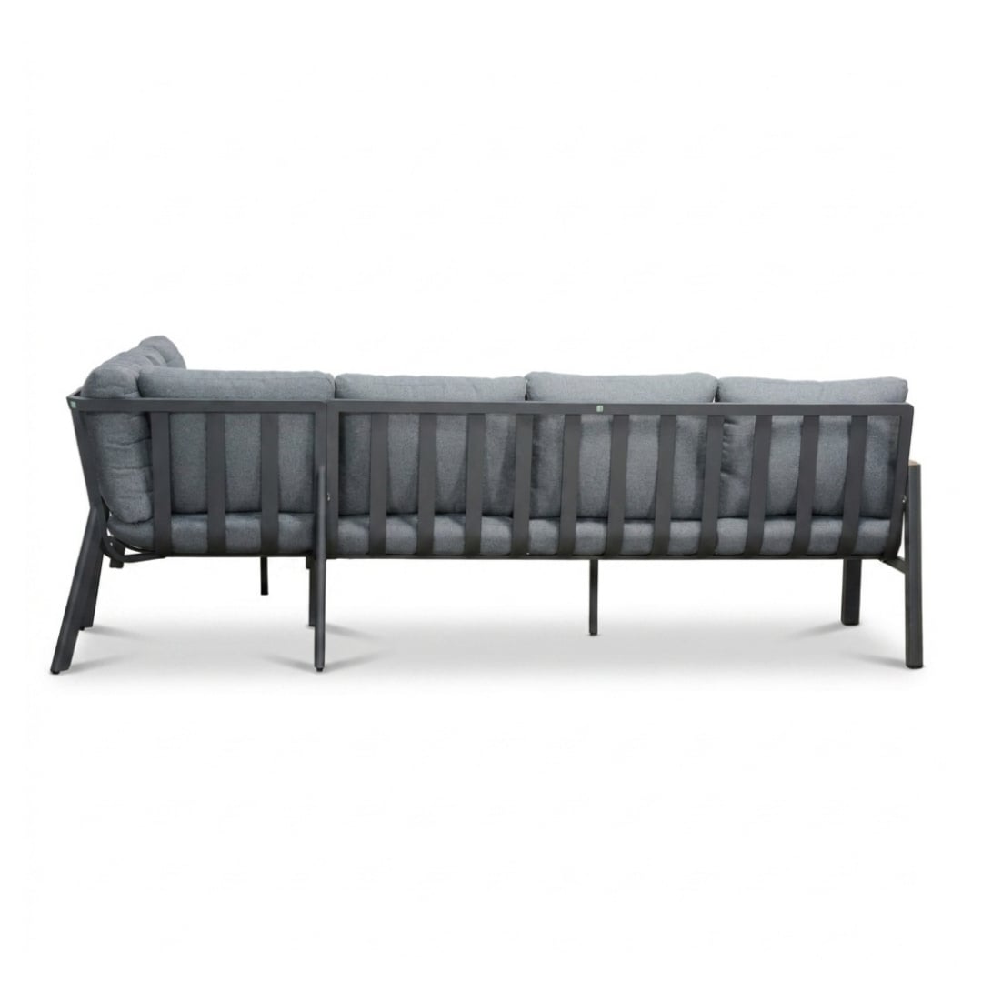 Tokyo/Palau hoek loungeset 6 personen | aluminium + polywood | antraciet | 5-delig - 264x204cm